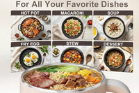 Dual Power Electric Hot Pot 1.6L for Soup, Noodles & Eggs