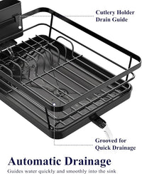 Rustproof Kitchen Dish Rack with Cutlery Organizer