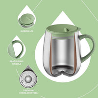 Insulated Office Mug with Covered Drinking Opening