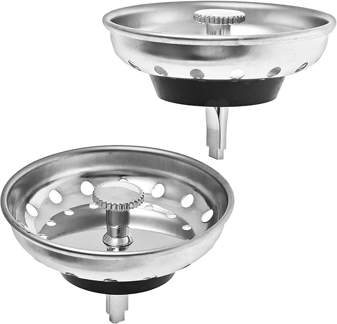 Kitchen Sink Drain Basket Replacement with Rubber Stopper