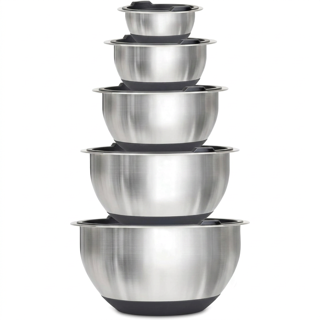 10 Piece Kitchen Bowl Set with Silicone Base