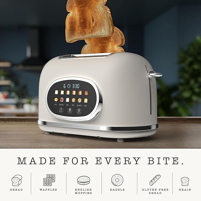 stainless steel toaster with high lift lever for smaller bread slices