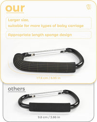 Stroller hook for baby gear, perfect for organizing and storing bags on your stroller.