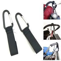 Stroller hook for shopping bags, hands-free convenience for busy parents.