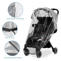 Folded Clear Stroller Rain Cover With Storage Bag