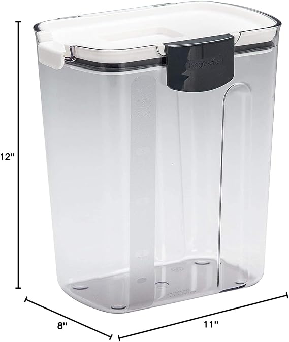 Kitchen sugar storage canister with clear body and lid for everyday countertop organization.
