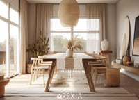 Neutral farmhouse table linen décor