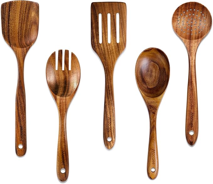 Natural Wooden Kitchen Tools Set