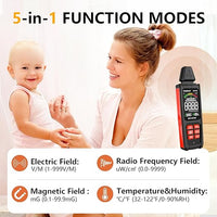TEMIRUP 5-in-1 EMF Meter Measuring Temperature and Humidity in the Environmen