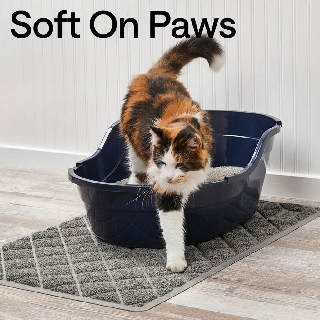 Textured Pet Litter Mat For Indoor Cat Care Areas