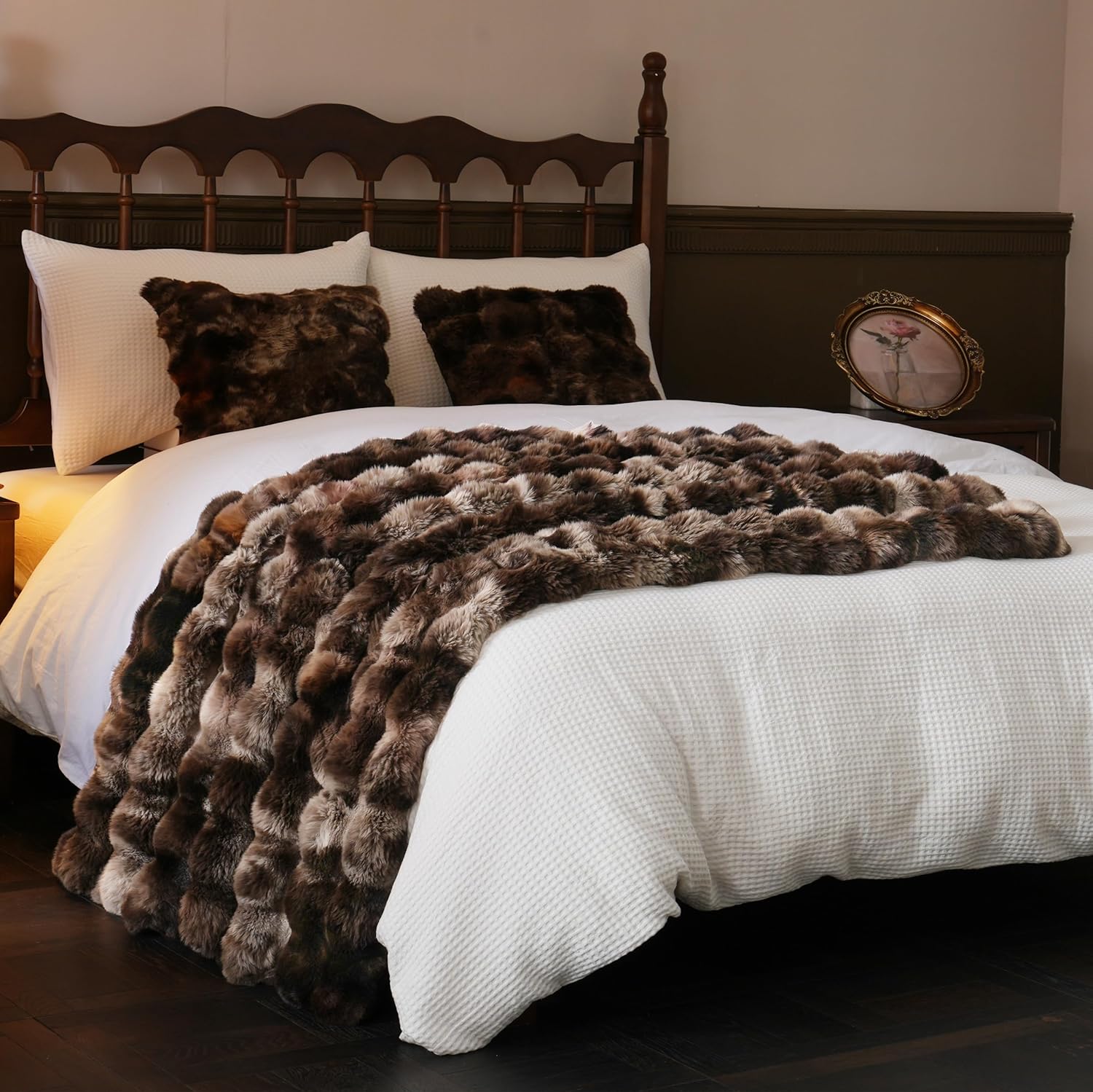 Soft Cozy Coffee Color Blanket for Couch Sofa and Bed