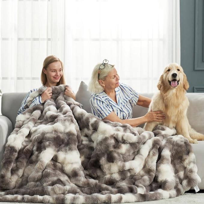 Cozy fuzzy blanket for sofa and bed
