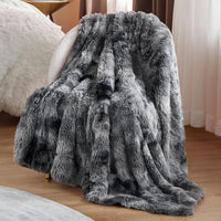 Fluffy Faux Fur Couch Blanket for Sofa Bed and Living Room