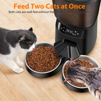 Timed Pet Food Dispenser With Portion Setting For Indoor Pets