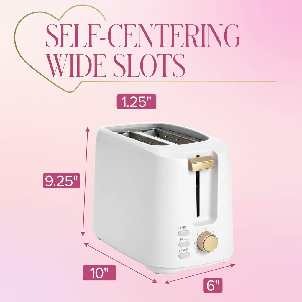 white toaster with removable crumb tray for simple cleaning after use