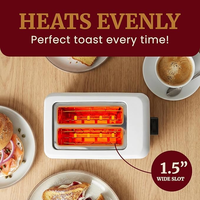 toaster with slide out crumb tray for easy crumb removal after use