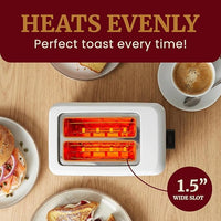 toaster with slide out crumb tray for easy crumb removal after use