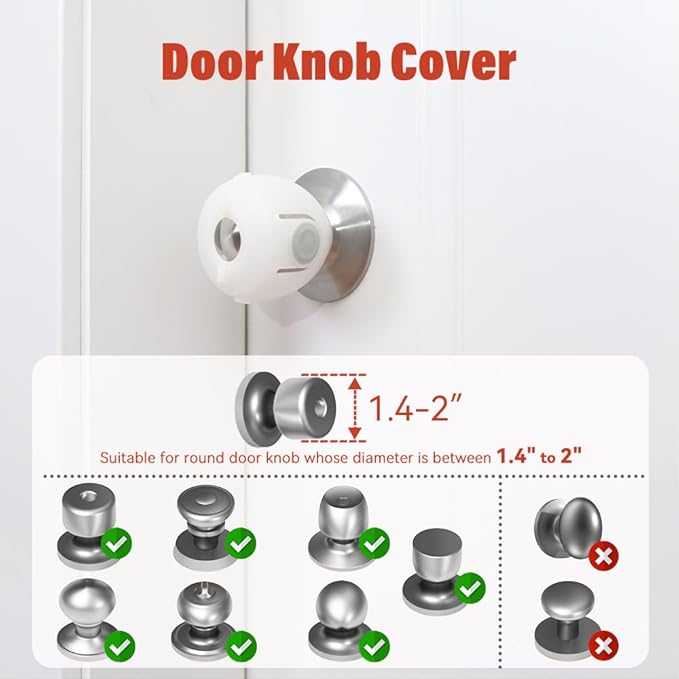 Toddler door handle safety cover preventing door opening