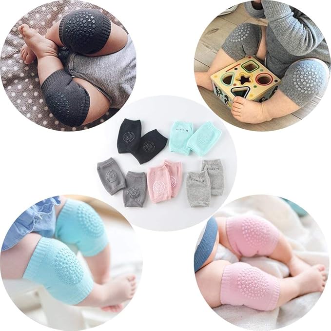 Toddler knee protection pads with anti-slip silicone for crawling