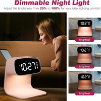 Digital Bedside Alarm Clock with Fast Wireless Charging & Lamp