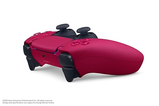 red gaming controller touchpad and button controls