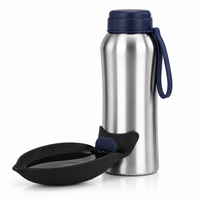 Travel water bottle accessory for pets during outdoor activities