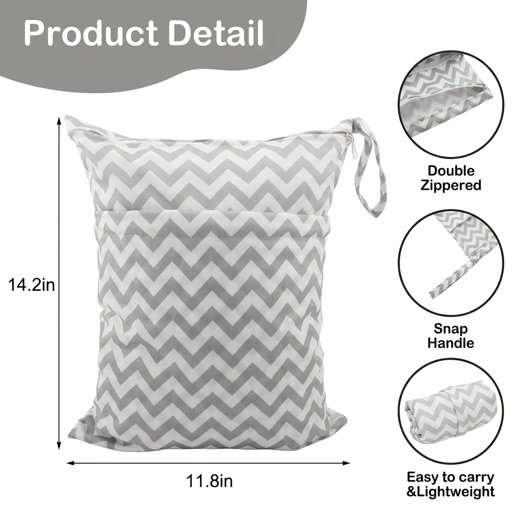 Waterproof lining detail of a travel bag for wet swimwear and gym clothes