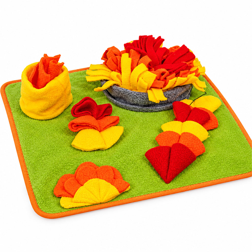 Treat hiding snuffle mat for interactive pet feeding