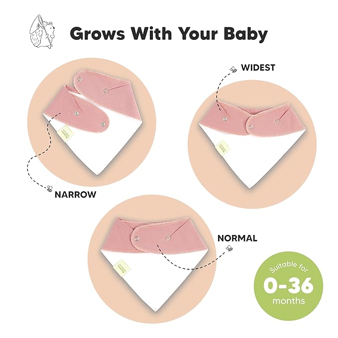 Triangle baby bibs with absorbent material, ideal for drooling and teething infants.