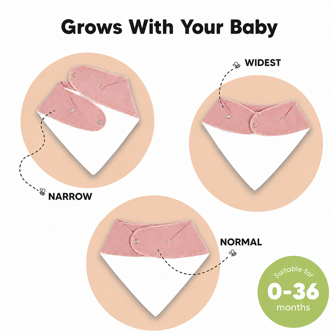 Triangle baby bibs with absorbent material, ideal for drooling and teething infants.