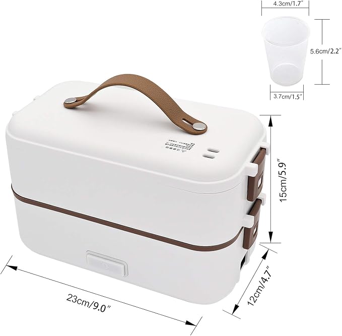 Two layer stainless steel electric lunch box container