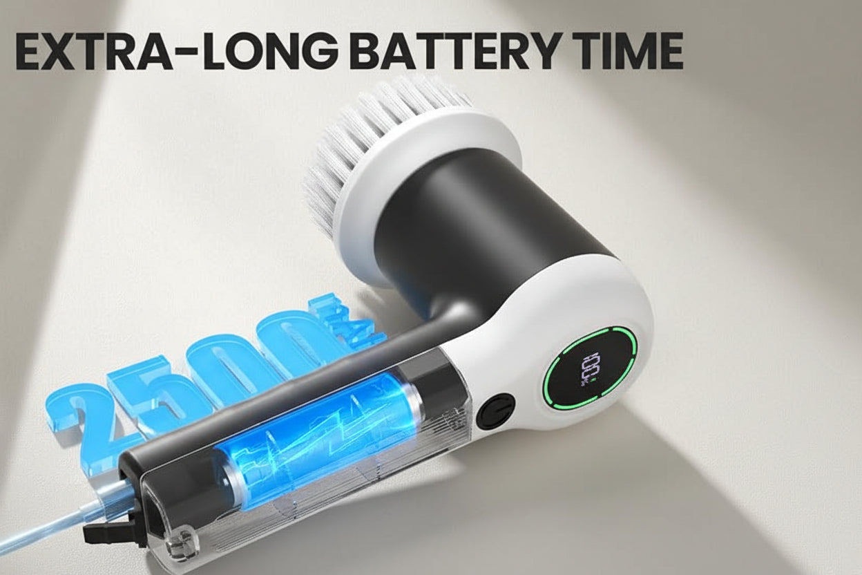 Two speed cordless electric scrubber brush