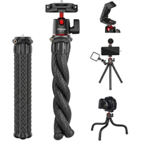 ULANZI Mini Flexible Camera Tripod with Hidden Phone Holder and Cold Shoe Mount for iPhone, Samsung, Canon, Nikon