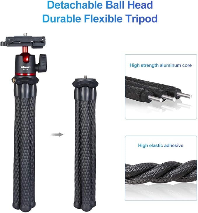 ULANZI Tripod with Hidden Phone Holder, Ideal for iPhone and Android Smartphones
