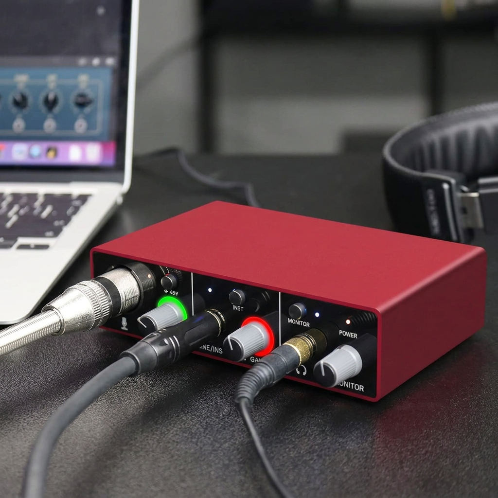 USB audio interface solo for recording and streaming