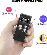 Voice Recorder USB Charging Port Rechargeable Battery