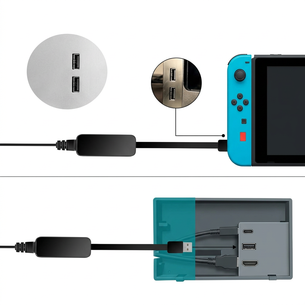 Foldable compact USB to ethernet adapter design for easy portability and travel use
