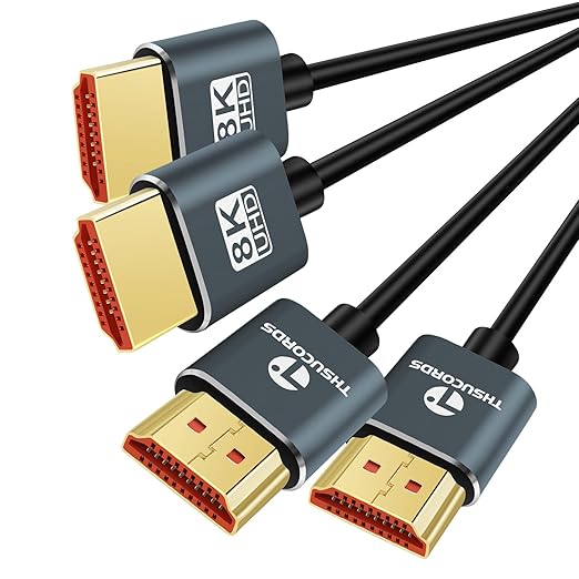 Ultra Thin 8K HDMI Cable with 48Gbps bandwidth and 4K at 120Hz, perfect for PS5, Roku TV, and more.