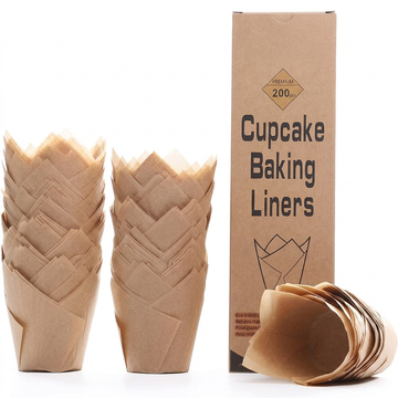 Natural Tulip Cupcake Liners for Baking