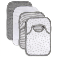 Unisex baby bibs with lap-shoulder drool cloth design, soft and absorbent for infants and toddlers.