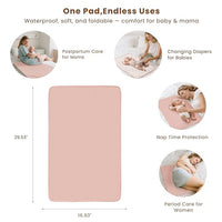 Unisex baby changing pad, made from muslin cotton with waterproof backing for added protection.