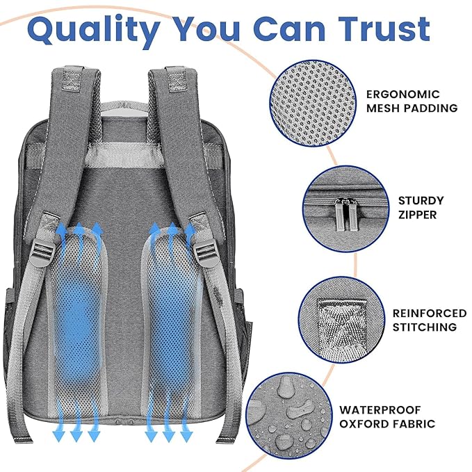 Unisex baby diaper backpack, perfect for both boys and girls with sleek design.