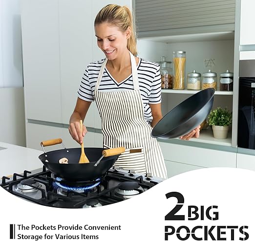 Machine washable kitchen aprons