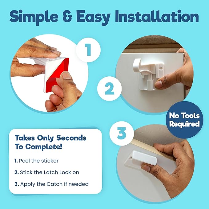 Universal baby proofing latch locks installation for safety