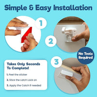 Universal baby proofing latch locks installation for safety