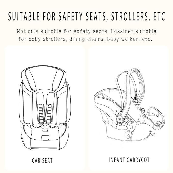 Breathable and hypoallergenic car seat insert for newborns, fits Doona, Graco, Chicco, Britax, Evenflo car seats.