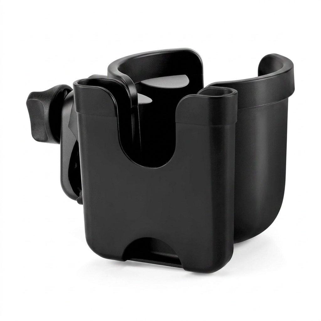 Universal cup holder with phone holder for car, stroller, and desk
