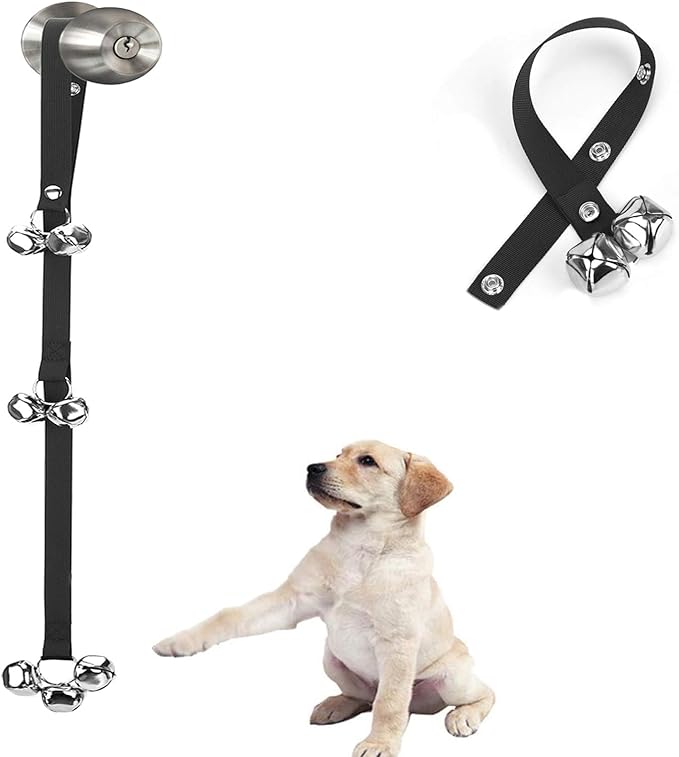 Upgraded puppy bells dog doorbells for potty training with adjustable length snaps.