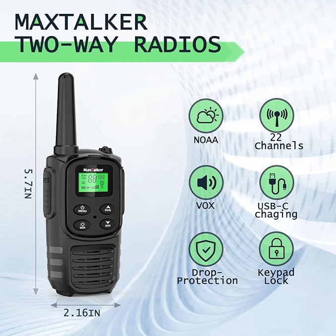 walkie talkie VOX hands free communication feature