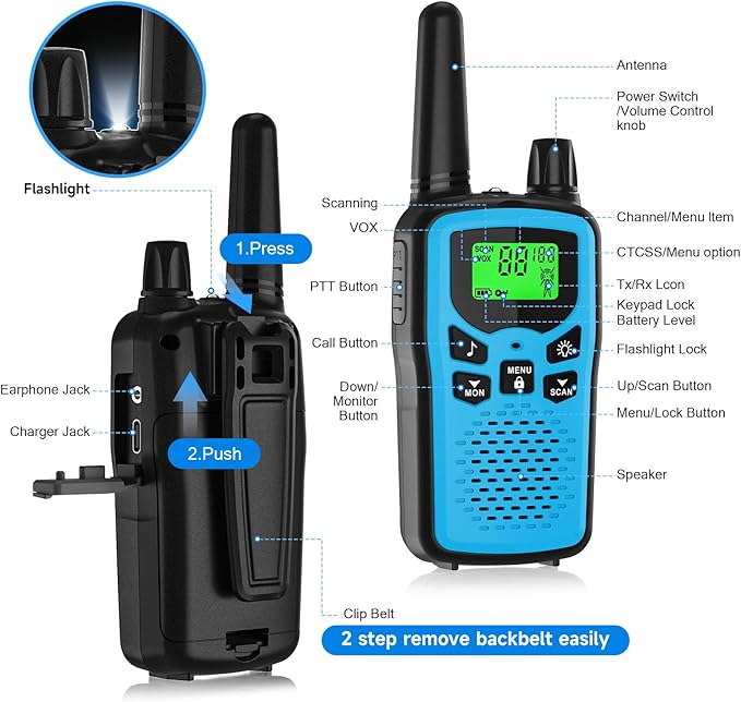 walkie talkie VOX hands free communication feature